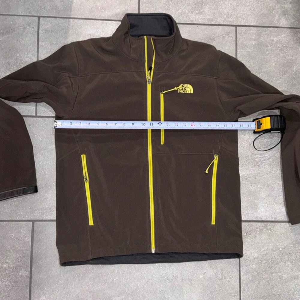 The North Face Apex Bionic Jacket Mens M  Brown Yellow Softshell Fall Winter